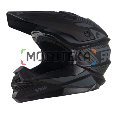 Шлем мото кроссовый SPARX Fenix Gravity (JK6803) черно-серый матовый L