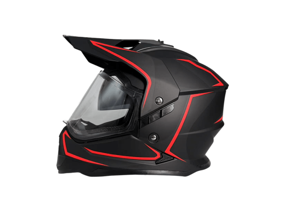 Шлем мото мотард Helmet WS 902 MATT BLACK/RED XL | Мототека