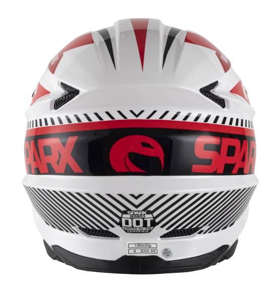 Шлем мото кроссовый SPARX Fenix Gravity (JK6803) бело-красный L | Мототека